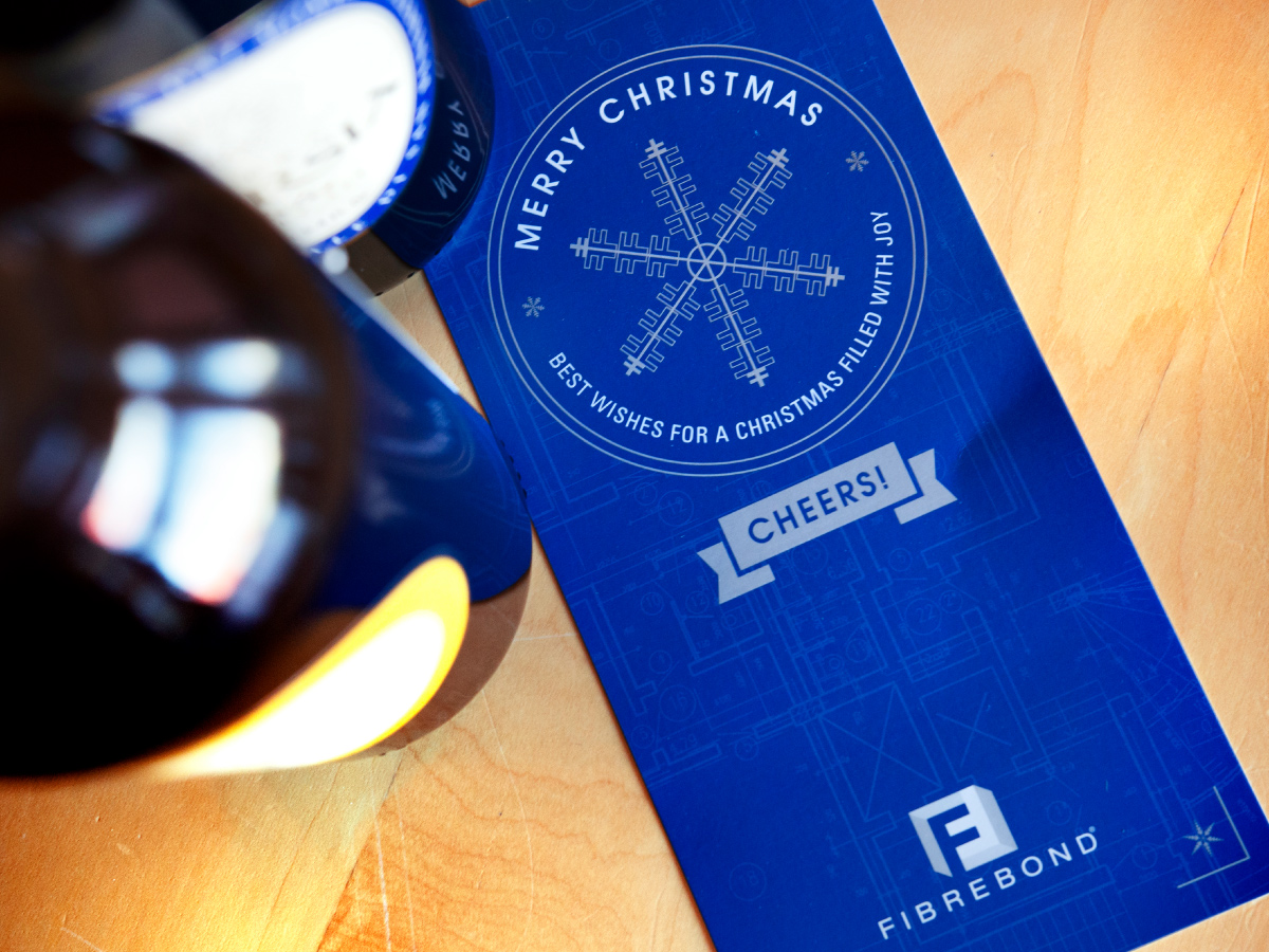 Fibrebond Christmas Wine & Rack Card Photo